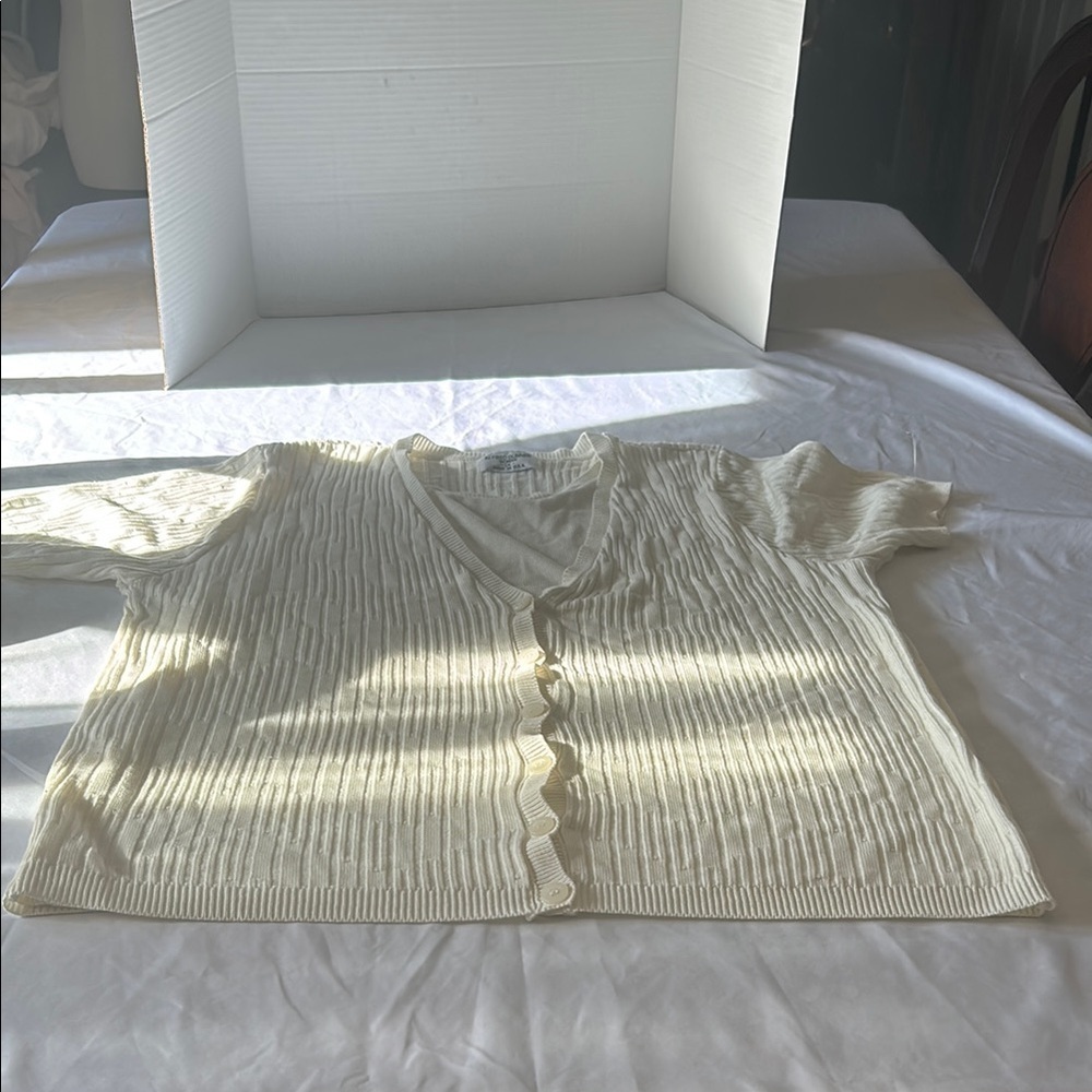 Alfred Dunner Ivory Knit Sweater